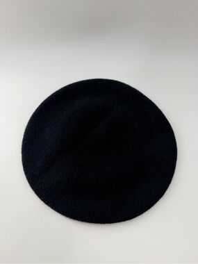 Cos Boiled Merino Wool Blend Beret In Dark Navy